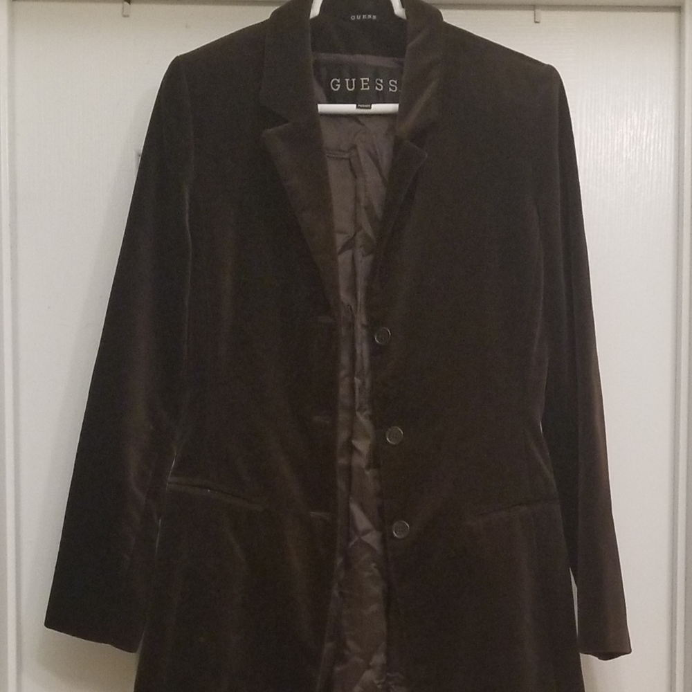 GUESS Brown Velvet Coat